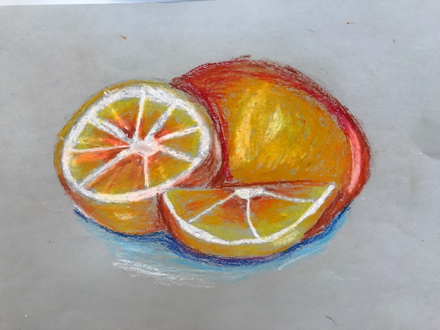 Still life of a sliced orange