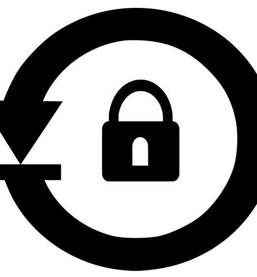 Arrow in the shape of a circle with a lock in the center. 